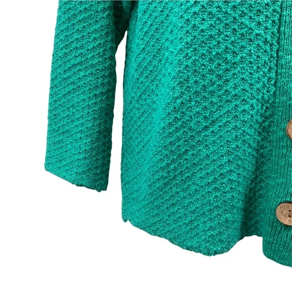 Habitat Clothes to Live In Teal Button Cardigan Sweater - Picture 5 of 9